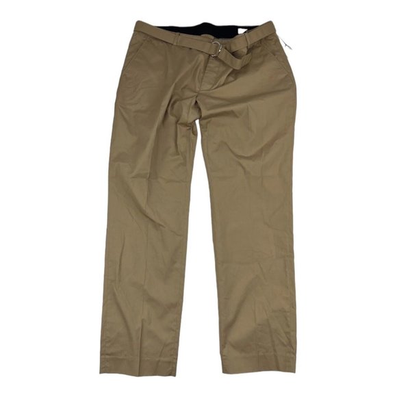 NWT 7 For All Mankind Tan Flat Front Cotton‎ Pants w/ Belt Mens Size 40X33 +1